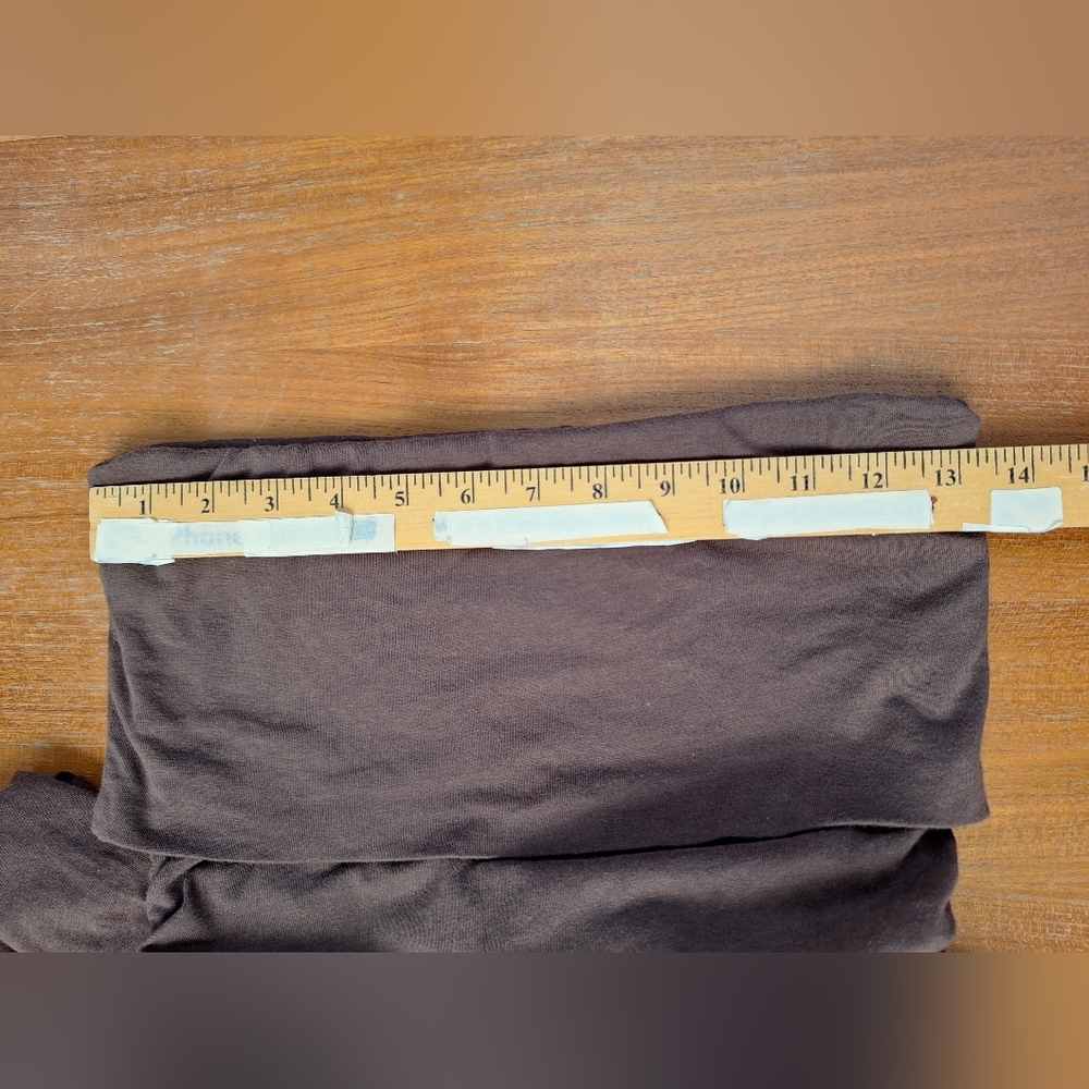 GUESS Y2K Wide Leg Crop Jumpsuit Bardot Drop Waist Brown Cotton Jersey Boho XS - Picture 8 of 10